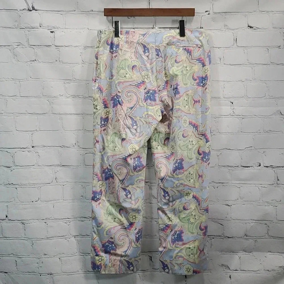 Lauren Ralph Lauren Pastel Paisley Stretch Twill Crop Pants Back Pocket Sz 12 - Picture 5 of 8